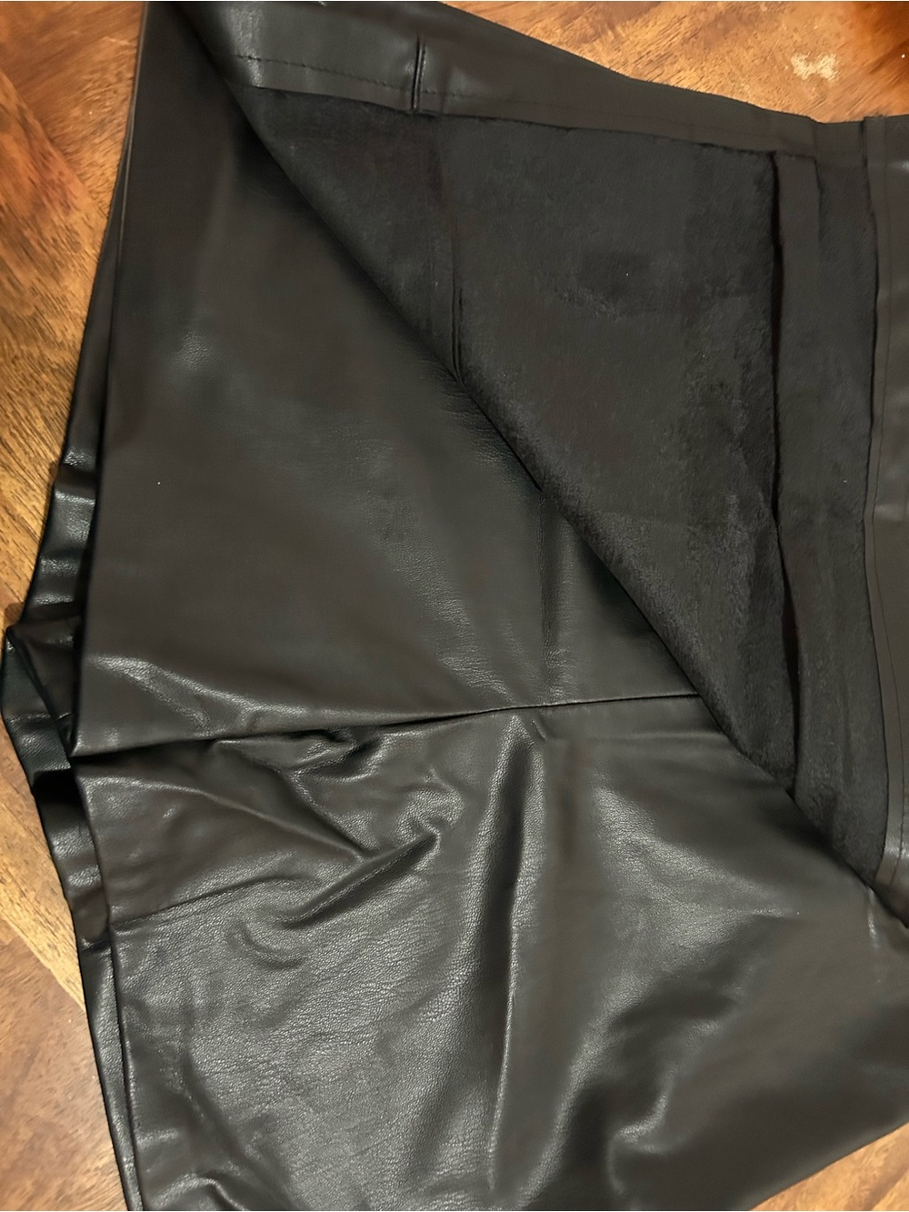Zara Black Faux Leather Women's wrap Shorts